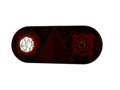 Lampa zespolona tylna z trójkątem odblask. HOR 105, STELLA, diodowa 12/24 V, prawa (6-funkcyjna, przewód okrągły 6x0,5 mm2, długość 2 m)
